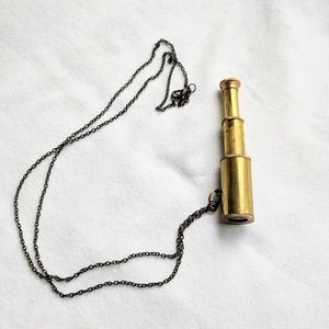 Antiqued Brass Spyglass Telescope Necklace